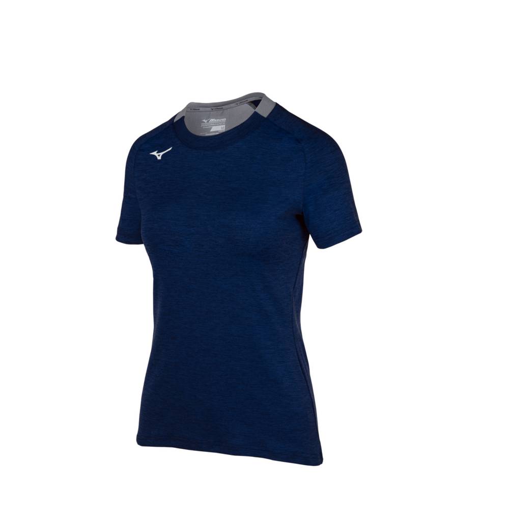 Camiseta Mizuno Alpha Short Sleeve - Mulher - Azul Marinho - BXKPD5081